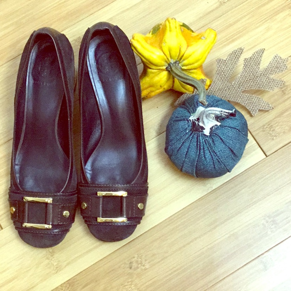 Tory Burch Brown Suede Heeled Shoes  8
